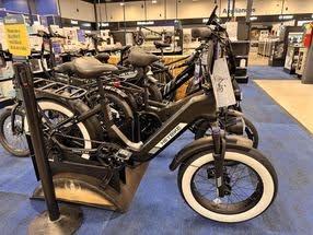 Electric bikes on display in store